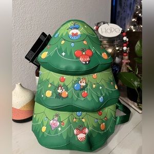 Loungefly Chip And Dale Christmas Tree Figural Tree Ornament Mini Backpack NWT